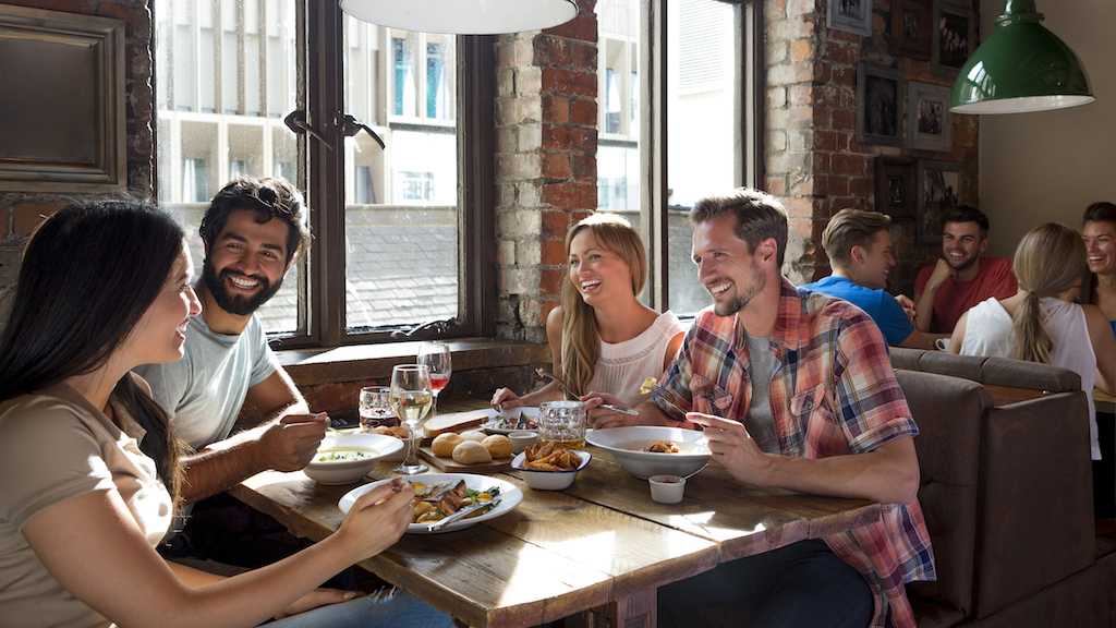 Friends having lunch
